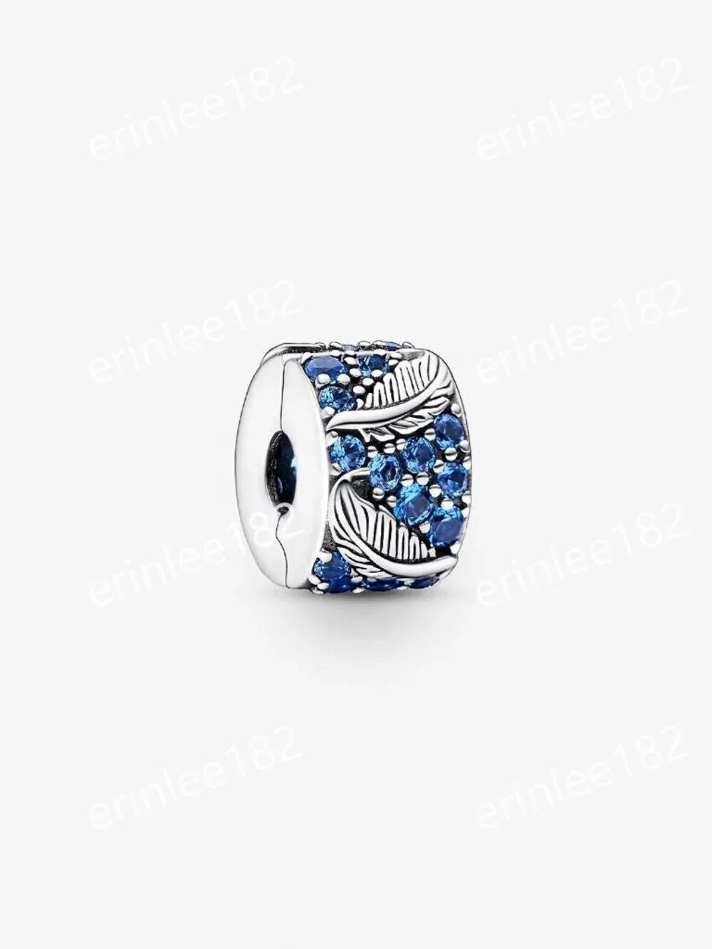 Pandora Curved Feather & Pavé Clip Charm